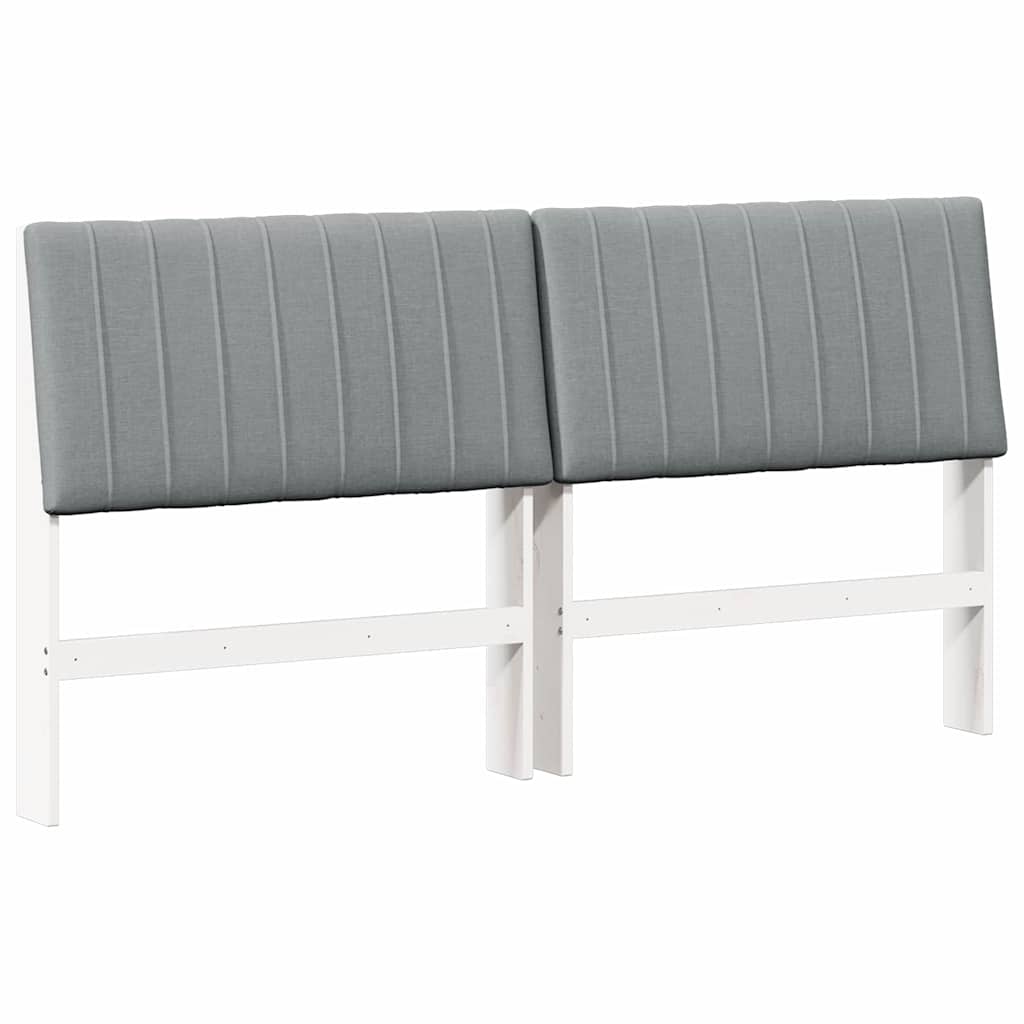 Cabeceira para cama de casal moderna estofada gris-claro 180 cm