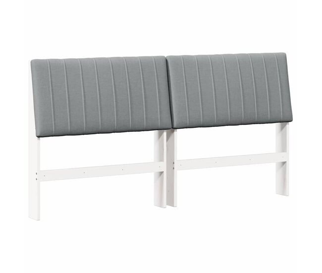 Cabeceira para cama de casal moderna estofada gris-claro 180 cm