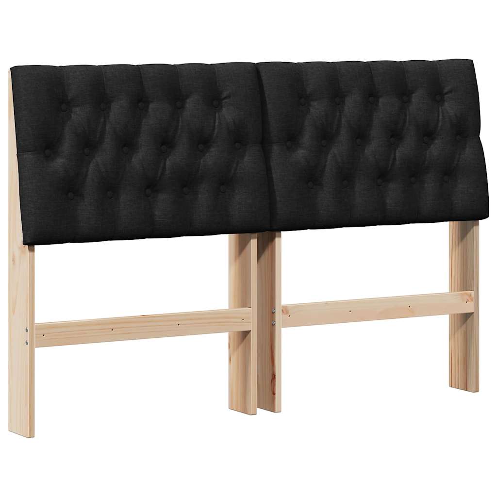 Cabeceira para cama de casal moderna estofada noir 150 cm madeira de pinheiro sólida