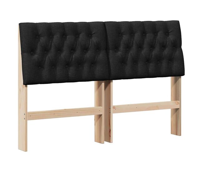 Cabeceira para cama de casal moderna estofada noir 150 cm madeira de pinheiro sólida
