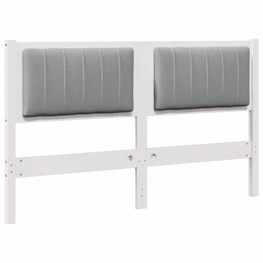 Cabeceira para cama de casal moderna estofada blanc 135 cm madeira de pinheiro sólida