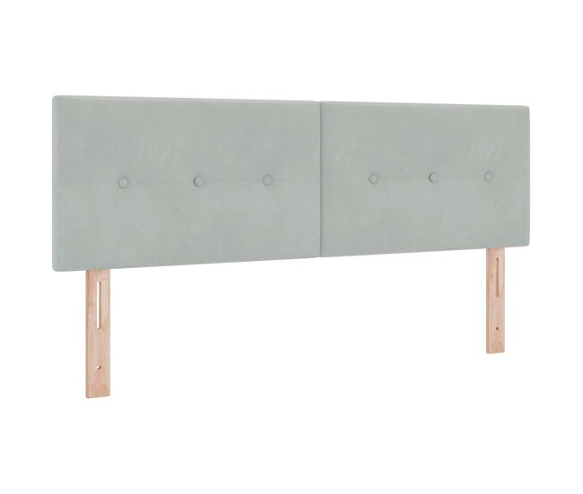 Cabeceira para cama de casal moderna led com fitas led manual gris-claro 160 cm veludo