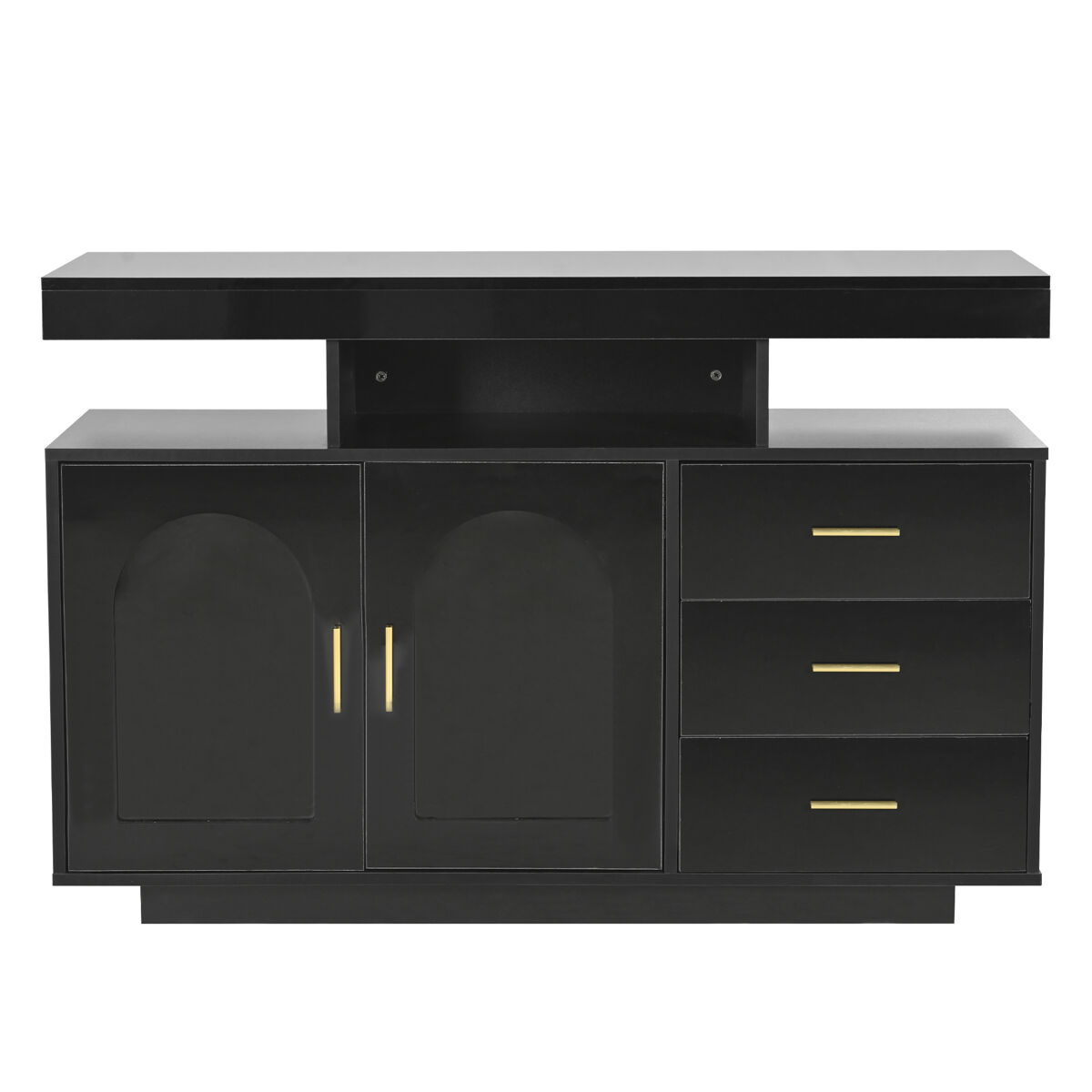 Aparador led 120 cm - buffet com 16 luzes coloridas, noir