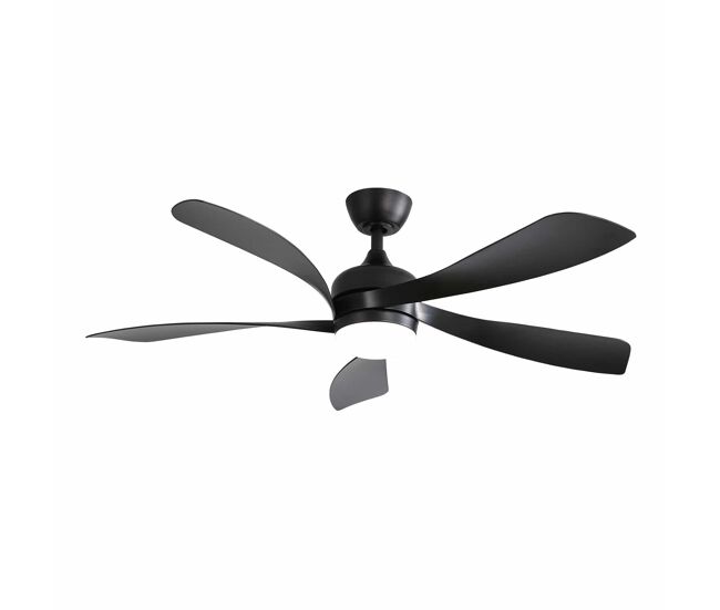 Ventilador de teto de 132 cm - led regulável, 3 temperaturas de cor, memória, 6 velocidades, motor dc silencioso, função verão/inverno, temporizador de 1/4/8 h - noir