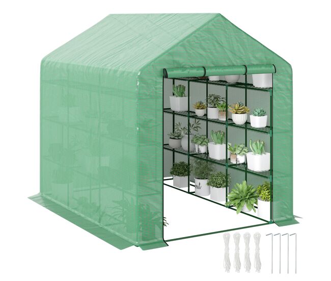 Estufa de jardim com étagère, para exterior