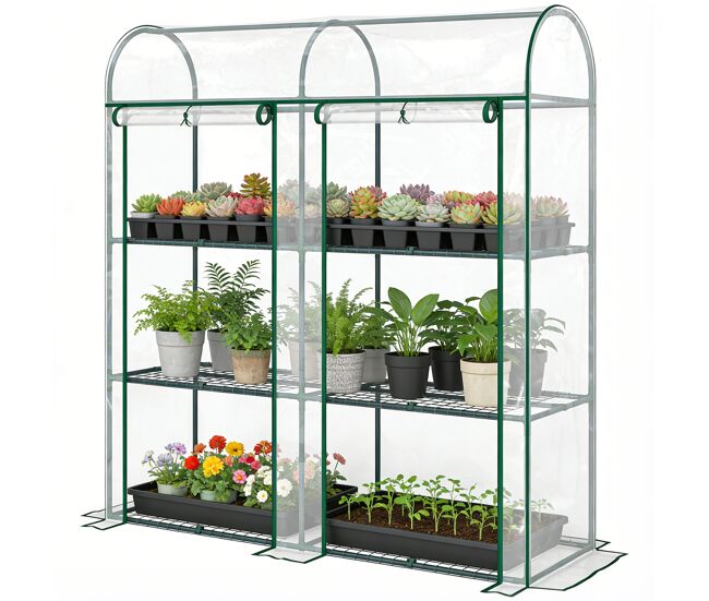 Estufa de jardim em pvc com étagère, para exterior