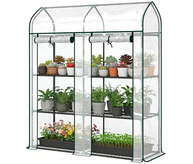 Estufa de jardim em pvc com étagère, para exterior