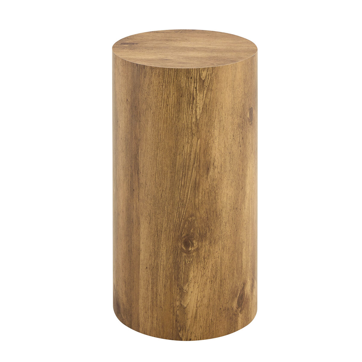 Mesa de centro redonda 30 cm - mdf com acabamento em madeira - design moderno e minimalista