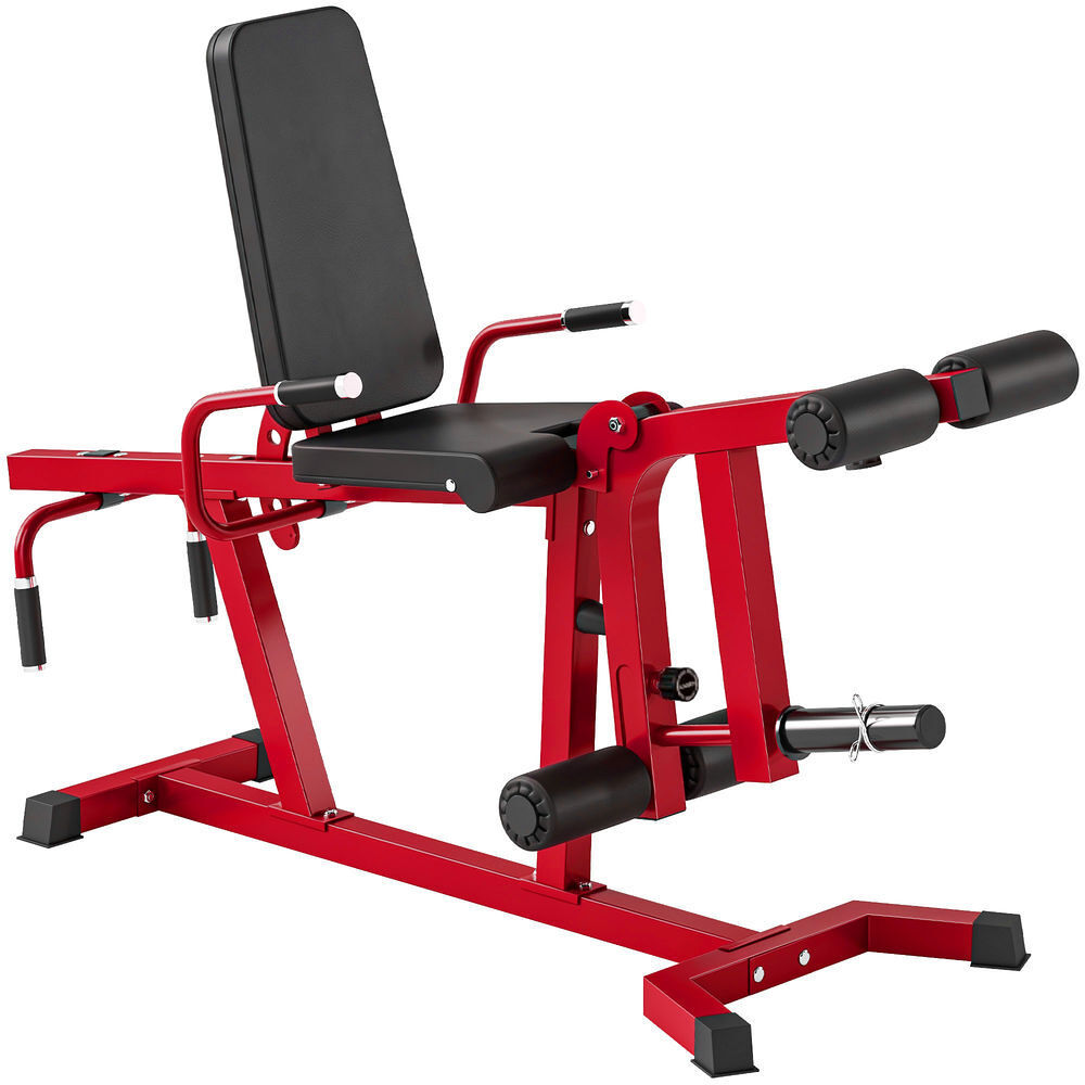Sportnow machine de extensão e curl de pernas 3 em 1 ajustável, até 300 kg, com suporte para discos, banco de musculação para casa