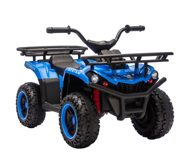 Aiyaplay quad électrique infantil 12v com 2 motores, bateria de lítio, arranque suave, mp3 e luzes led, bleu