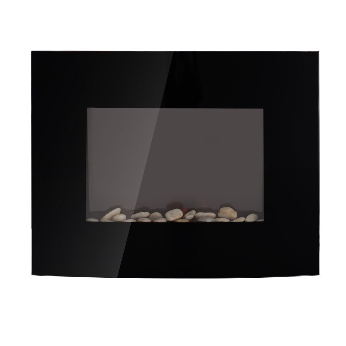 Lareira électrique de parede com potência 900/1800w controlo remoto efeito de chama realista em 7 cores 65x11,4x52cm noir