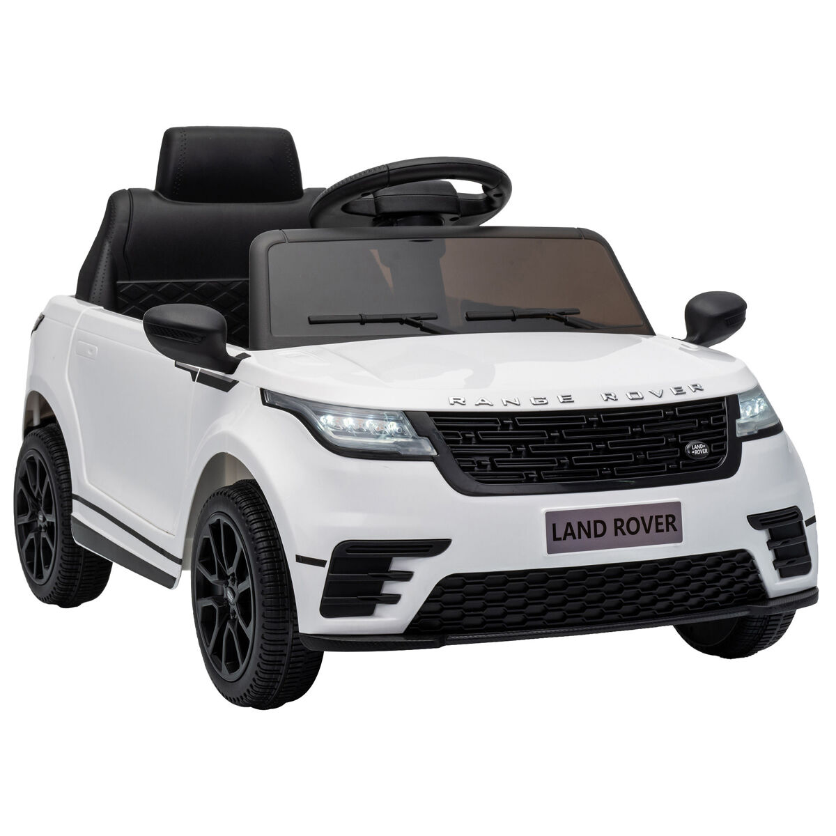 Aiyaplay carro infantil range rover velar com licença, 12v, controlo remoto, suspensão nas 4 rodas, arranque suave, luzes, música e buzina, blanc