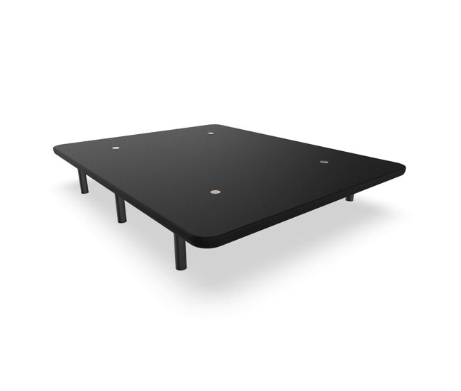 Base estofada nalui em aço com pés de 25 cm e 5 barras transversais negro