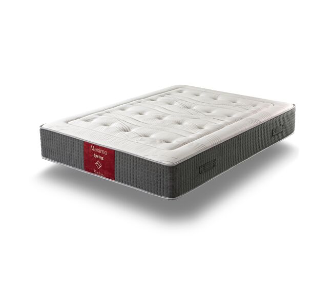 Colchão premium de molas 150x200 cm maximo spring - espessura +/- 30 cm - firmeza média - reversível - tecido maximo stretch - espuma viscoelástica
