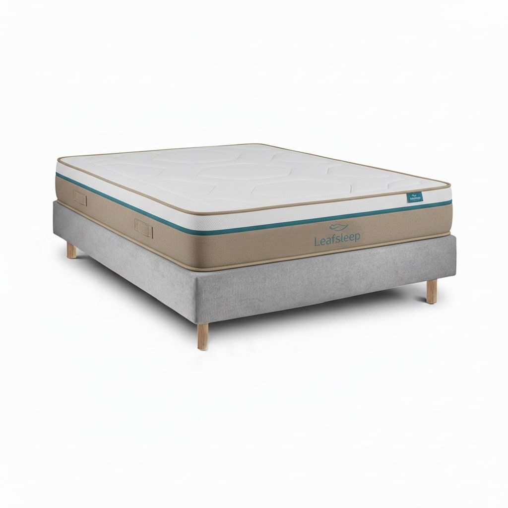 Conjunto spring visco e sommier cement 190 x 80 cm altura 62 cm leafsleep