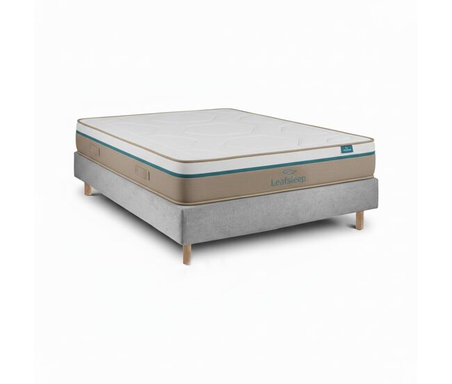 Conjunto spring visco e sommier cement 190 x 80 cm altura 62 cm leafsleep