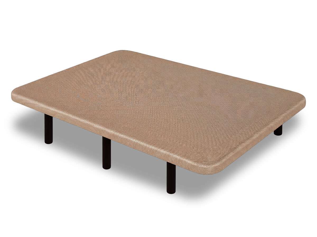 Base estofada 135 x 190 cm beige - pernas 25 cm - tecido 3d antiderrapante - estrutura robusta - 100% respirável