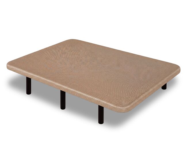 Base estofada 135 x 190 cm beige - pernas 25 cm - tecido 3d antiderrapante - estrutura robusta - 100% respirável