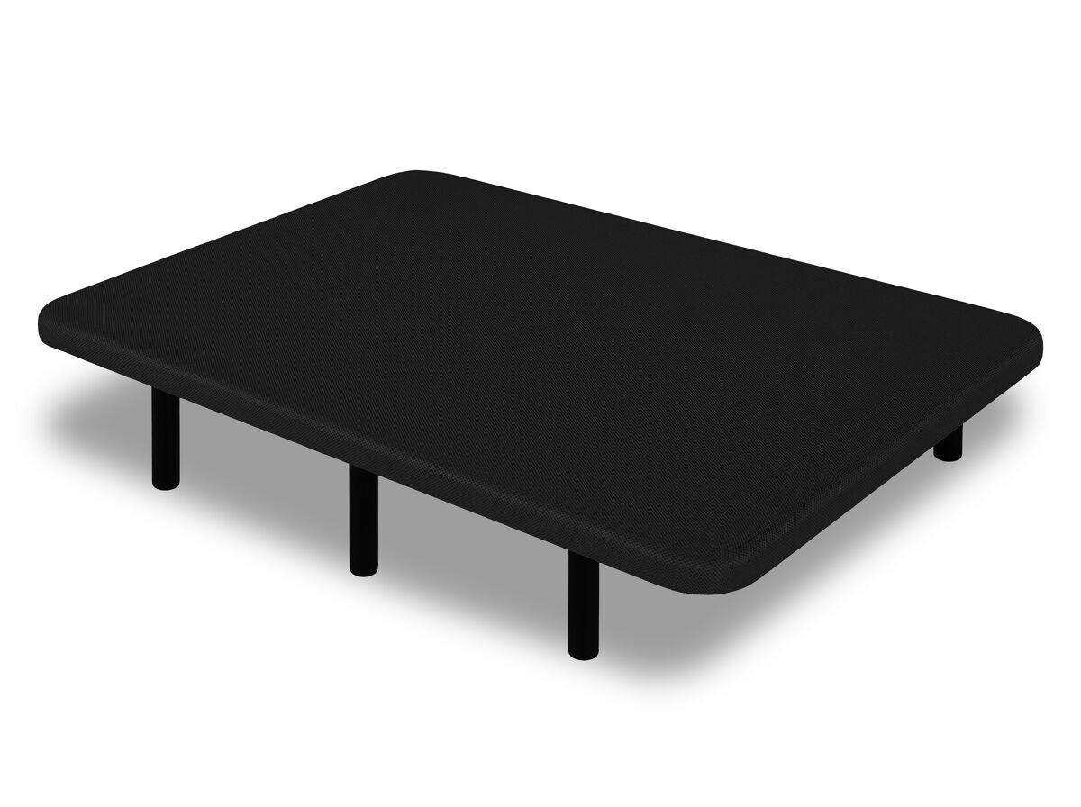 Base estofada 160 x 200 cm (dúo) negro - pernas 40 cm - tecido 3d antiderrapante - estrutura robusta - 100% respirável