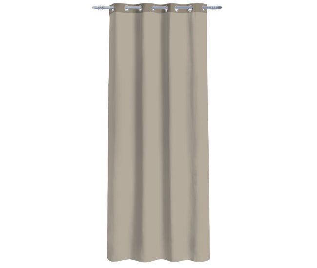 Cortina de rede de poliéster gloria 135x260cm cor taupe