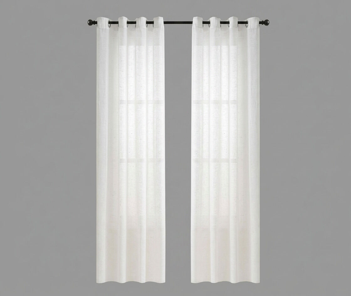 Conjunto de 2 cortinas mali 140x260cm cor branco