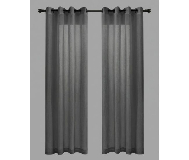Conjunto de 2 cortinas mali 140x260cm cor cinza