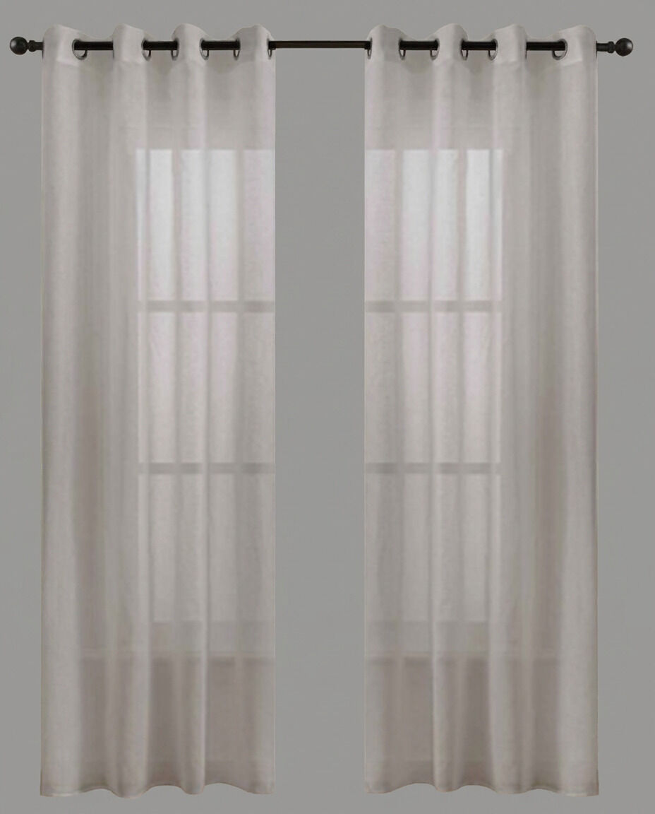 Conjunto de 2 cortinas mali 140x260cm cor pedra
