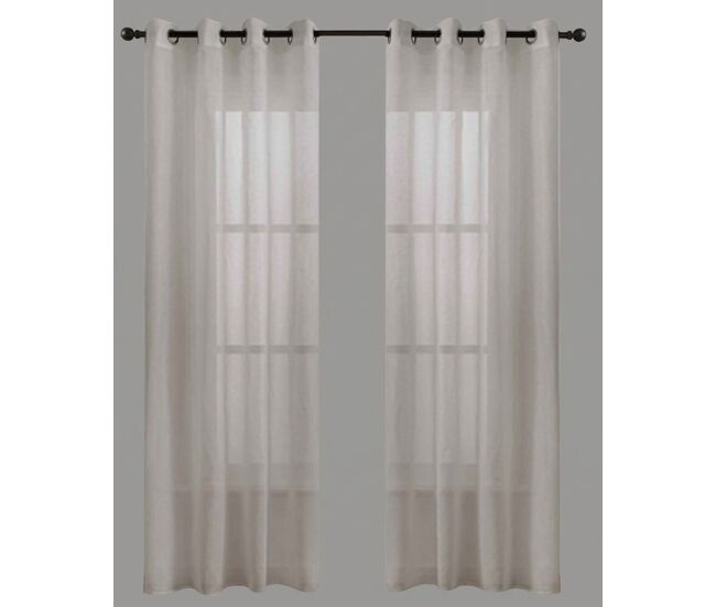 Conjunto de 2 cortinas mali 140x260cm cor pedra