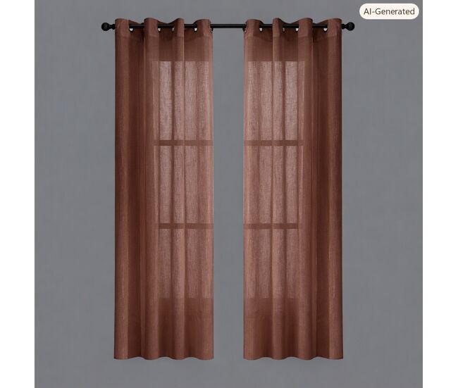 Cortina de ilhós lantana 140x260cm cor terracota