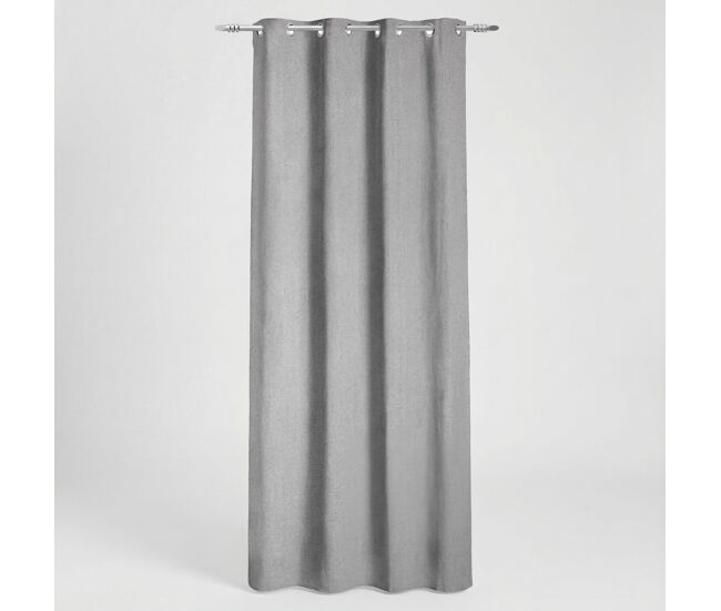 Cortina de poliéster panama 140x260cm cor prateado