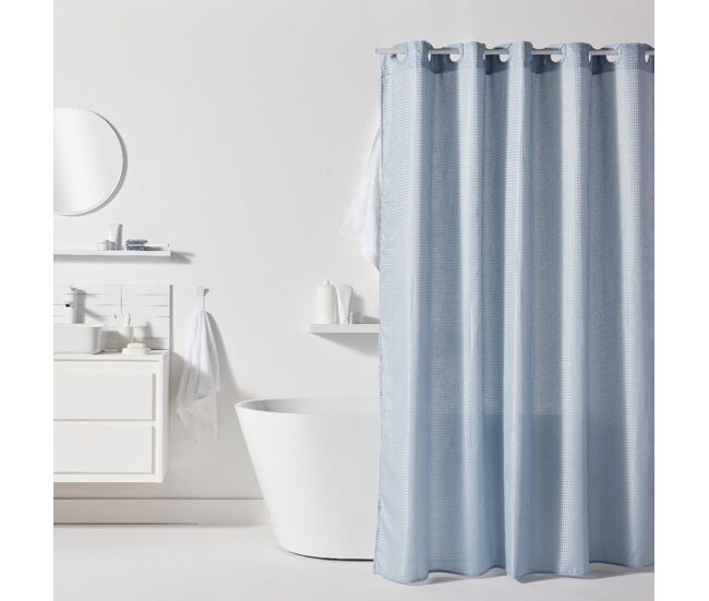 Cortina de banho jacquard 180x200cm bleu