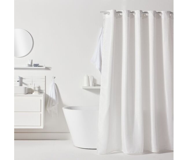 Cortina de banho jacquard 180x200cm blanc