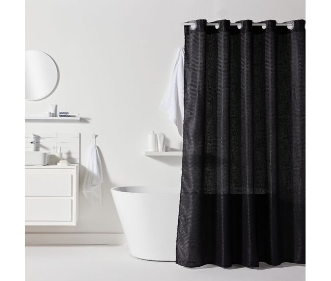 Cortina de banho jacquard 180x200cm noir