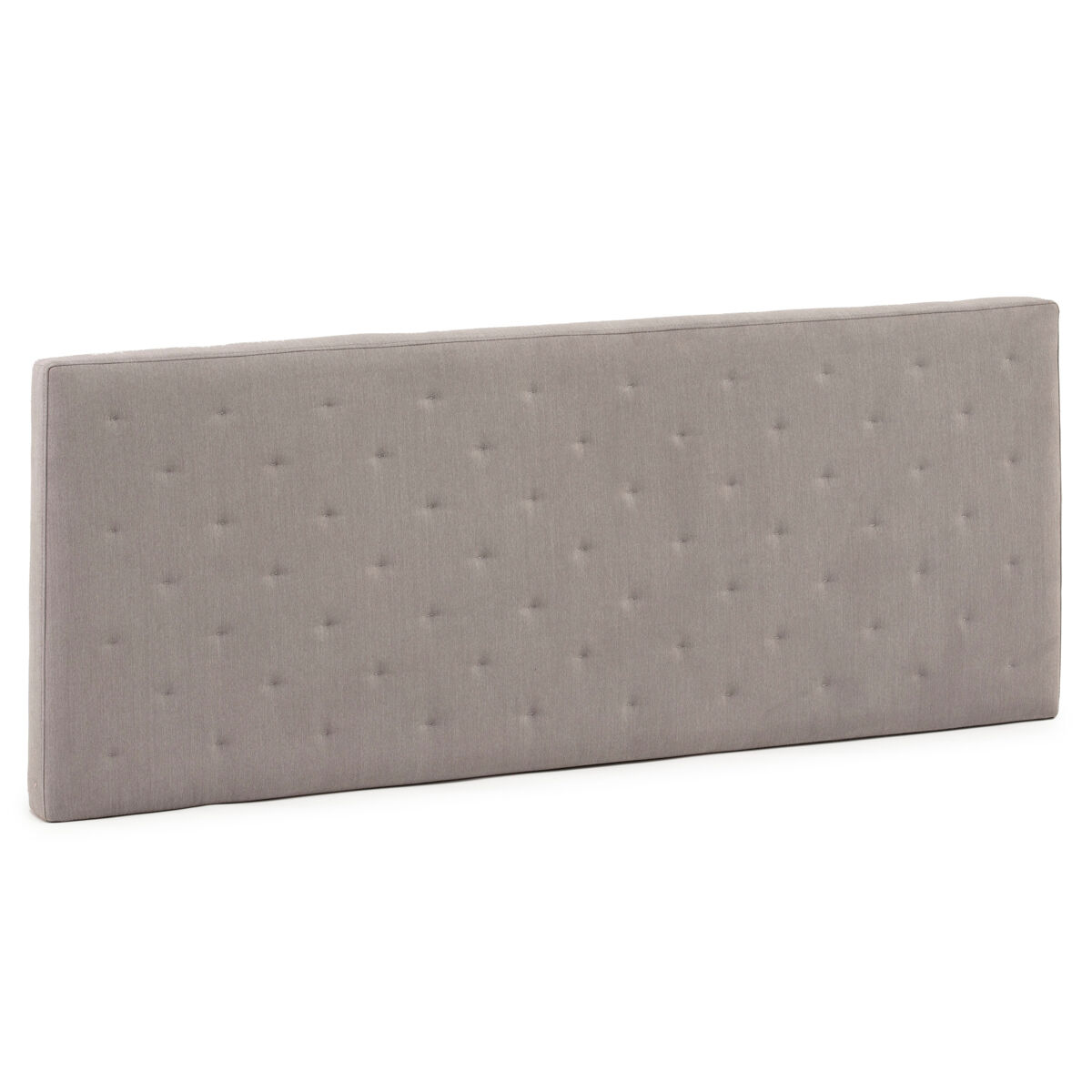 Cabeceira estofada malta 140x60 cm cinzenta, almofadada com espuma, bordada com efeito acolchoado, 8 cm de espessura, incluindo ferragens para