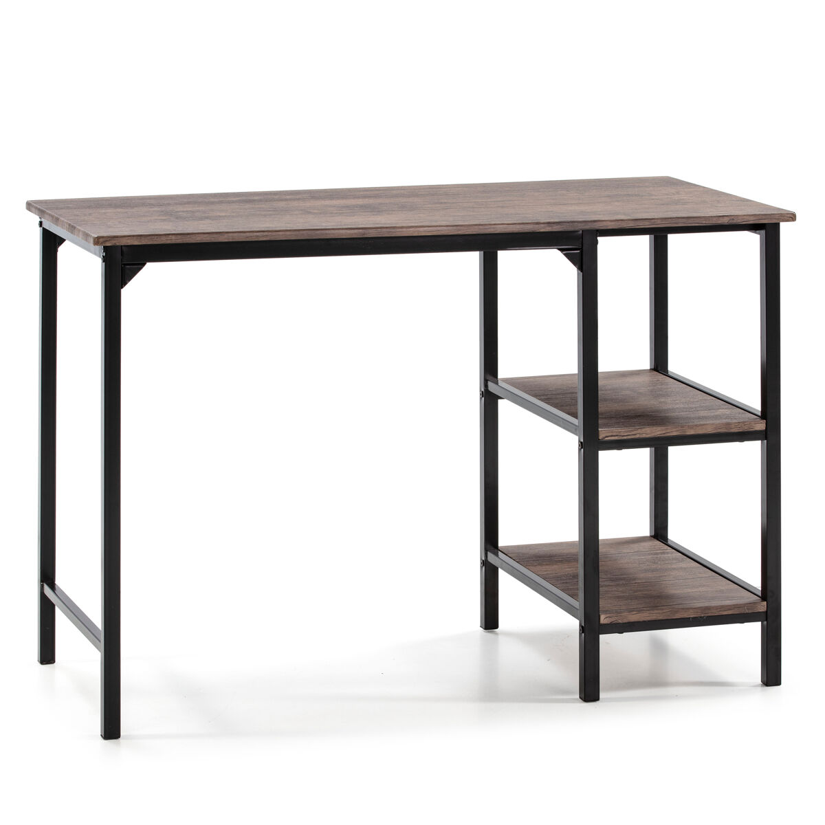 Mesa de secretária colón preto, 2 prateleiras, 110 x 55 x 76 cm