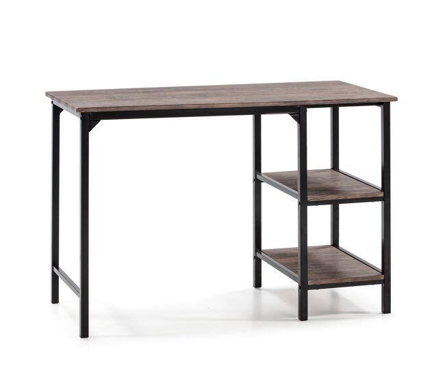 Mesa de secretária colón preto, 2 prateleiras, 110 x 55 x 76 cm