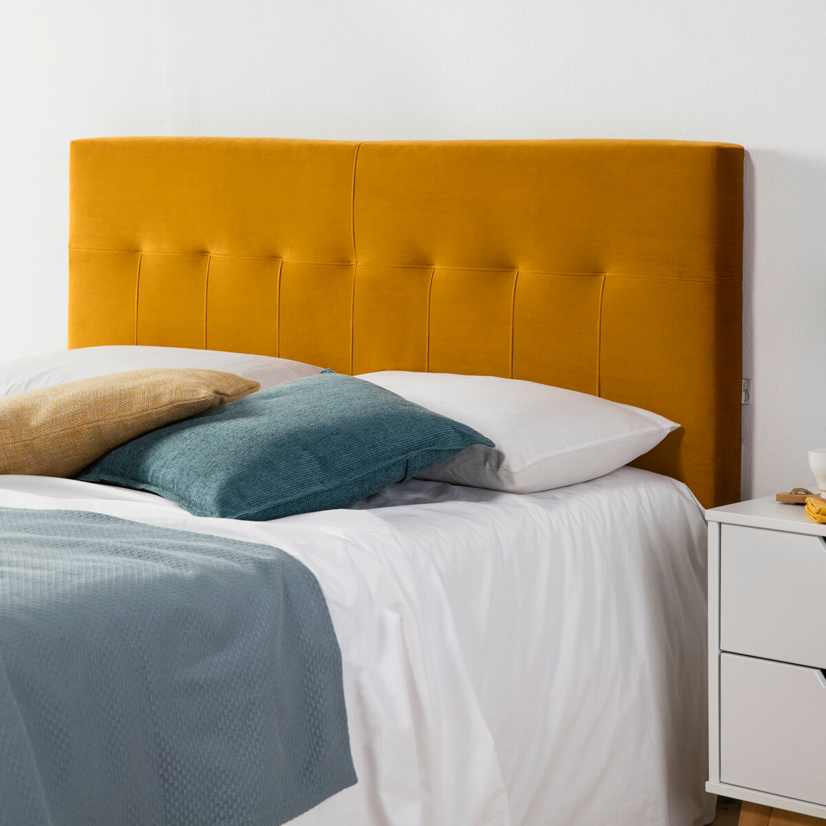  Cabeceira estofada Nápoles 140x100 cm 160 Mostarda