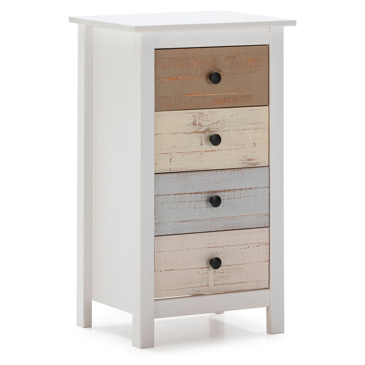 Cómoda Magda de 4 gavetas em branco