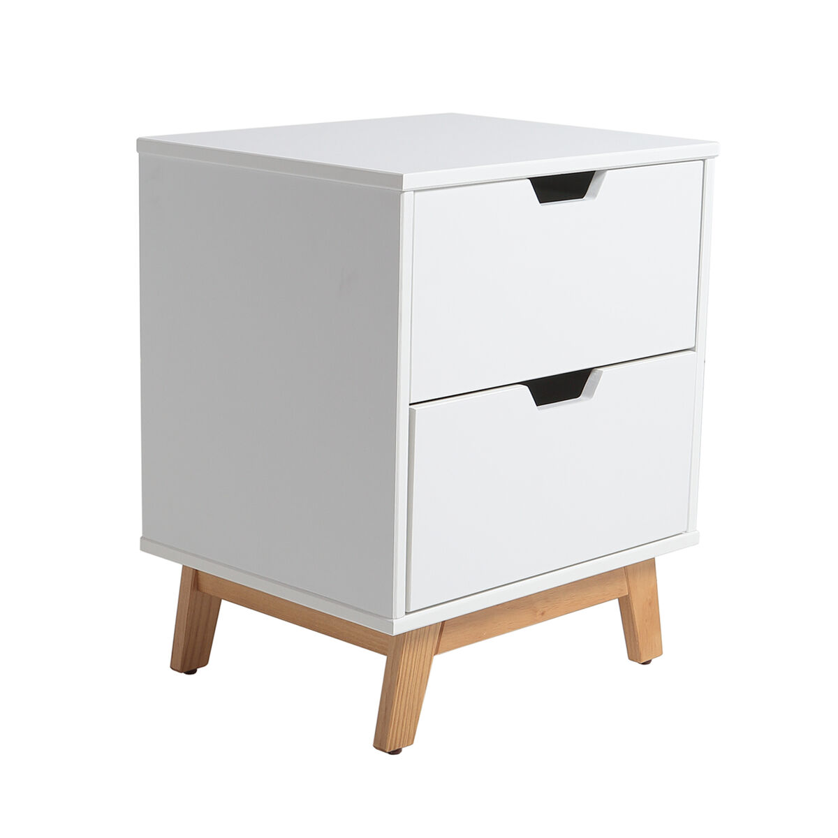  Mesa de cabeceira Miranda com 2 gavetas 43 Branco