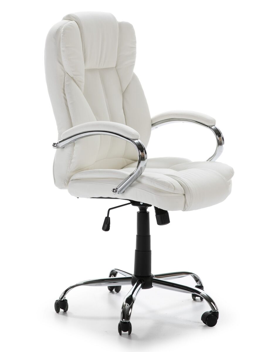 Cadeira de escritório nixon lift and recliner estofada em pele sintética, branca
