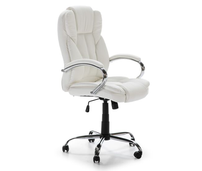 Cadeira de escritório nixon lift and recliner estofada em pele sintética, branca