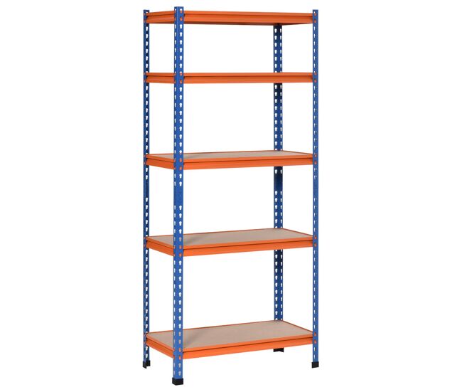Homcom estante metálica de armazenamento 80x40x182cm com 5 prateleiras altura ajustável carga máxima por prateleira 300kg para armazenamento