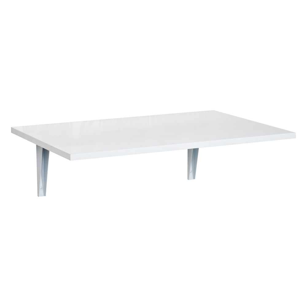 Homcom mesa dobrável de parede mesa auxiliar suspensa para cozinha sala de jantar 60x40x20cm branco