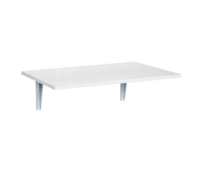 Homcom mesa dobrável de parede mesa auxiliar suspensa para cozinha sala de jantar 60x40x20cm branco