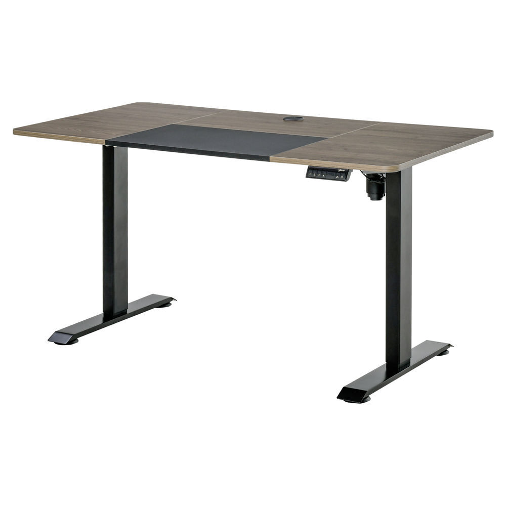Vinsetto secretária électrique de pé com ajuste électrique de altura e 4 teclas de memória para casa escritório 140x70x72-116 cm noir e natural