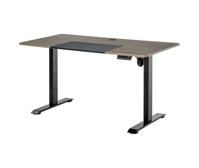 Vinsetto secretária électrique de pé com ajuste électrique de altura e 4 teclas de memória para casa escritório 140x70x72-116 cm noir e natural