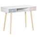Secretária Infantil Madeira de Pinho, MDF HOMCOM 100x48 Secretária Infantil Madeira de Pinho, MDF HOMCOM 100x48 Rosa