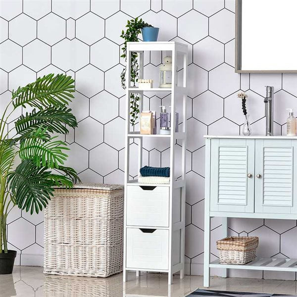 Alto Armário de banheiro Placa de MDF kleankin