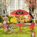 Conjunto Mesa e Cadeiras Exterior Infantil Metal e Poliéster Conjunto Mesa e Cadeiras Exterior Infantil Metal e Poliéster Vermelho