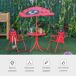Conjunto Mesa e Cadeiras Exterior Infantil Metal e Poliéster Conjunto Mesa e Cadeiras Exterior Infantil Metal e Poliéster Vermelho